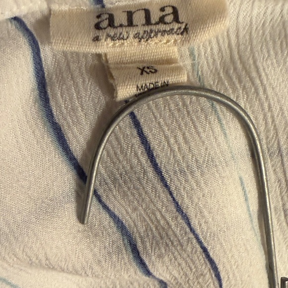 a.n.a White Button-Front Blouse with Blue Stripes - Picture 2 of 4